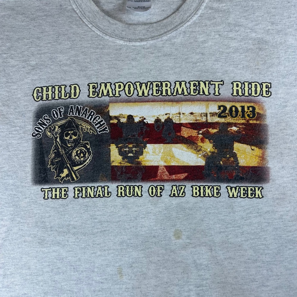 Gildan Child Empowerment Ride 2013 Sons of Anarchy AZ Bike Week T Shirt 2XL - Picture 2 of 10